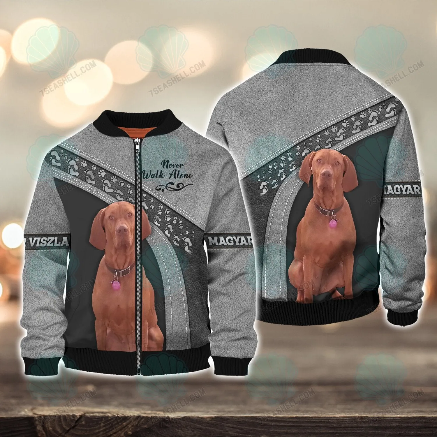 Magyar Viszla Love Never Walk Alone 3D Full Print Shirts, Christmas Dog Memorial Gifts for loss of Dog