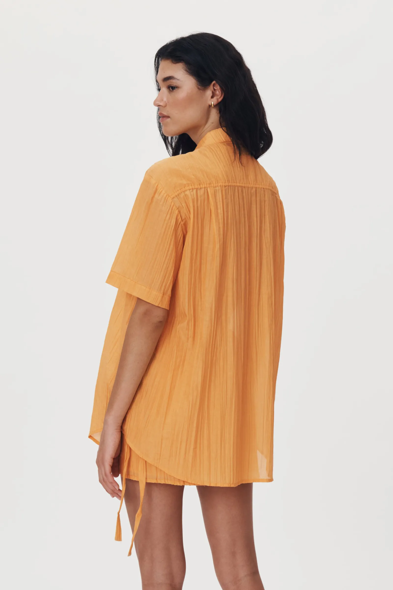 Mason Silk Shirt - Valencia Orange