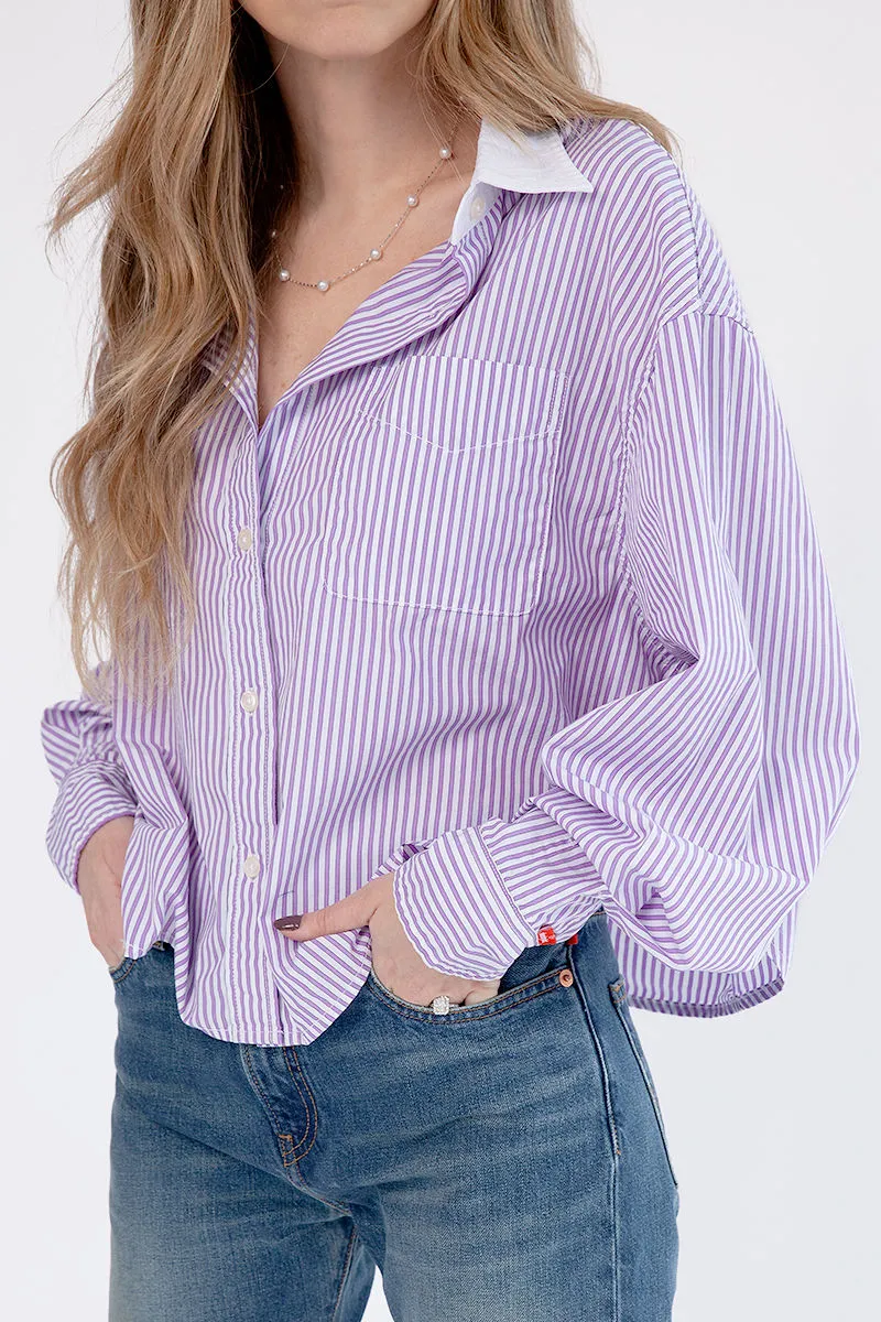 Mayfield Shirt in Purple Candy Stripe