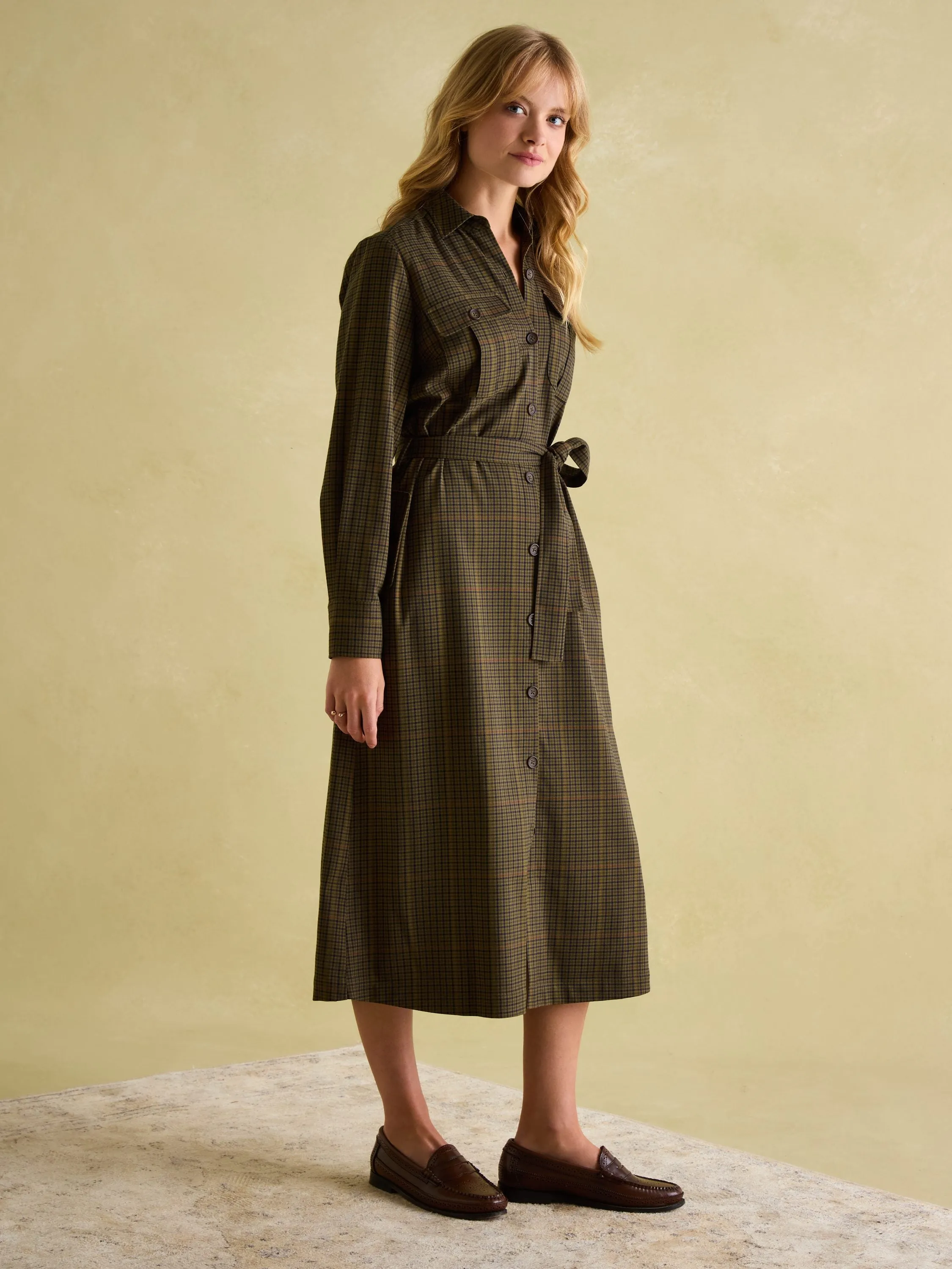 Meredith Check Midi Shirt Dress