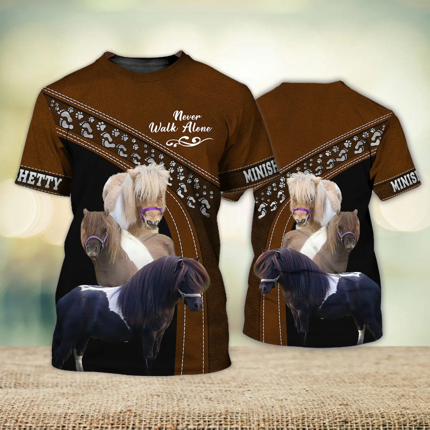 Minishetty Love Never Walk Alone 3D Full Print Shirts, Shirt For Horse Lovers