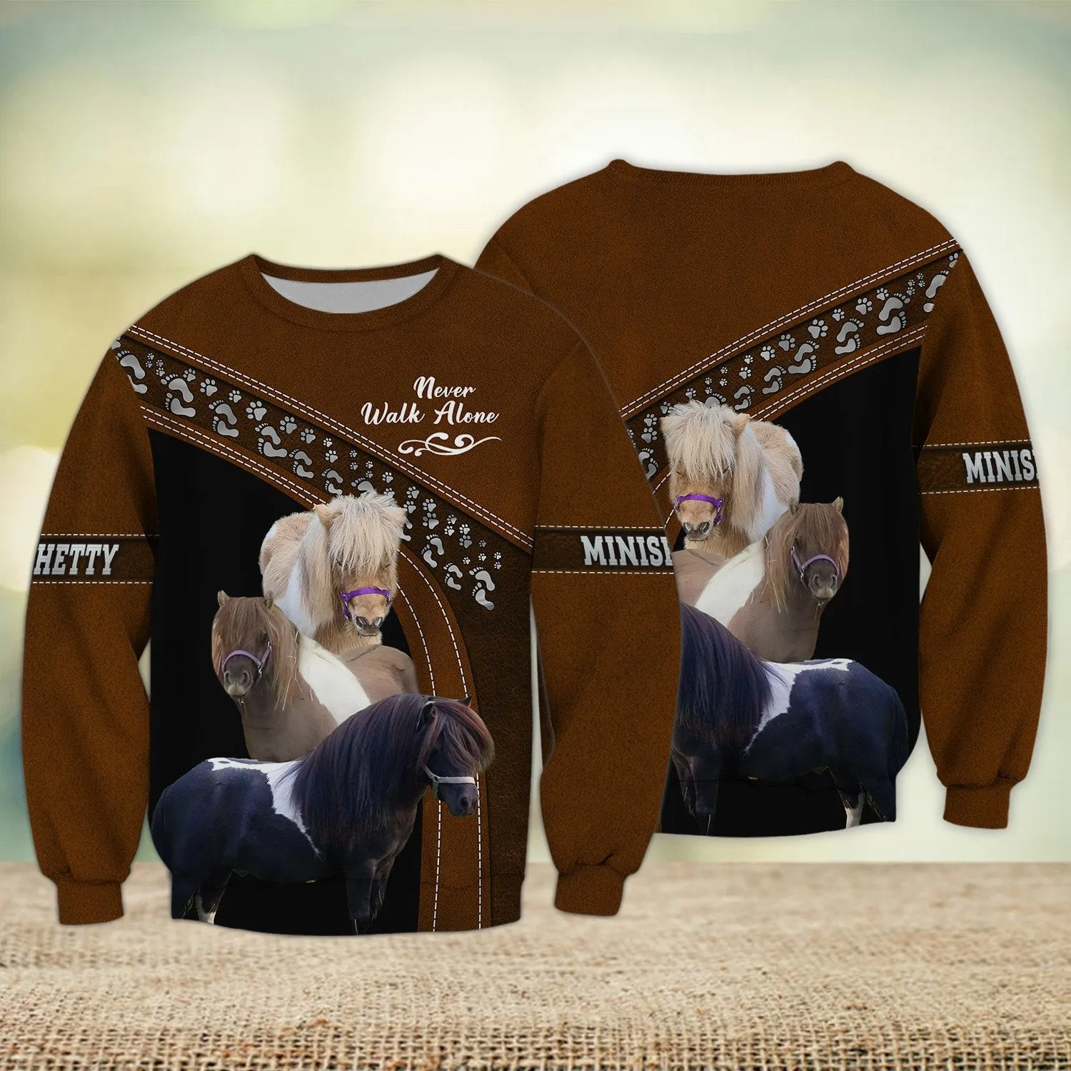 Minishetty Love Never Walk Alone 3D Full Print Shirts, Shirt For Horse Lovers