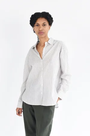 M.PATMOS Bennett Shirt - Ivory Stripe