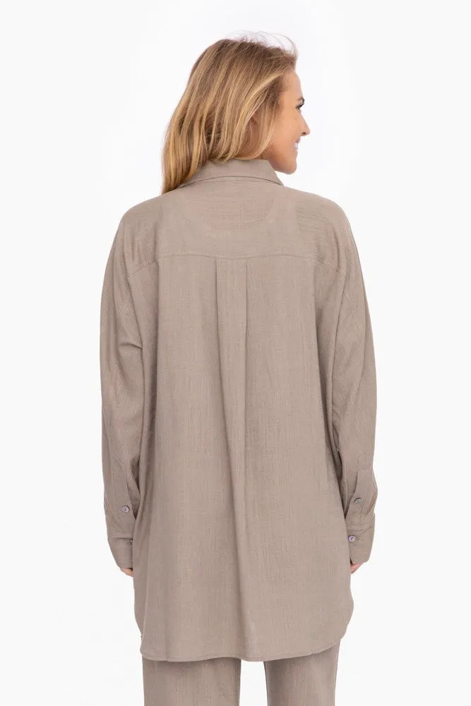 Oversized Long Sleeve Button Down Shirt- 2 Colors!