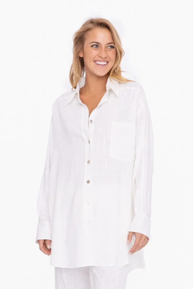 Oversized Long Sleeve Button Down Shirt- 2 Colors!