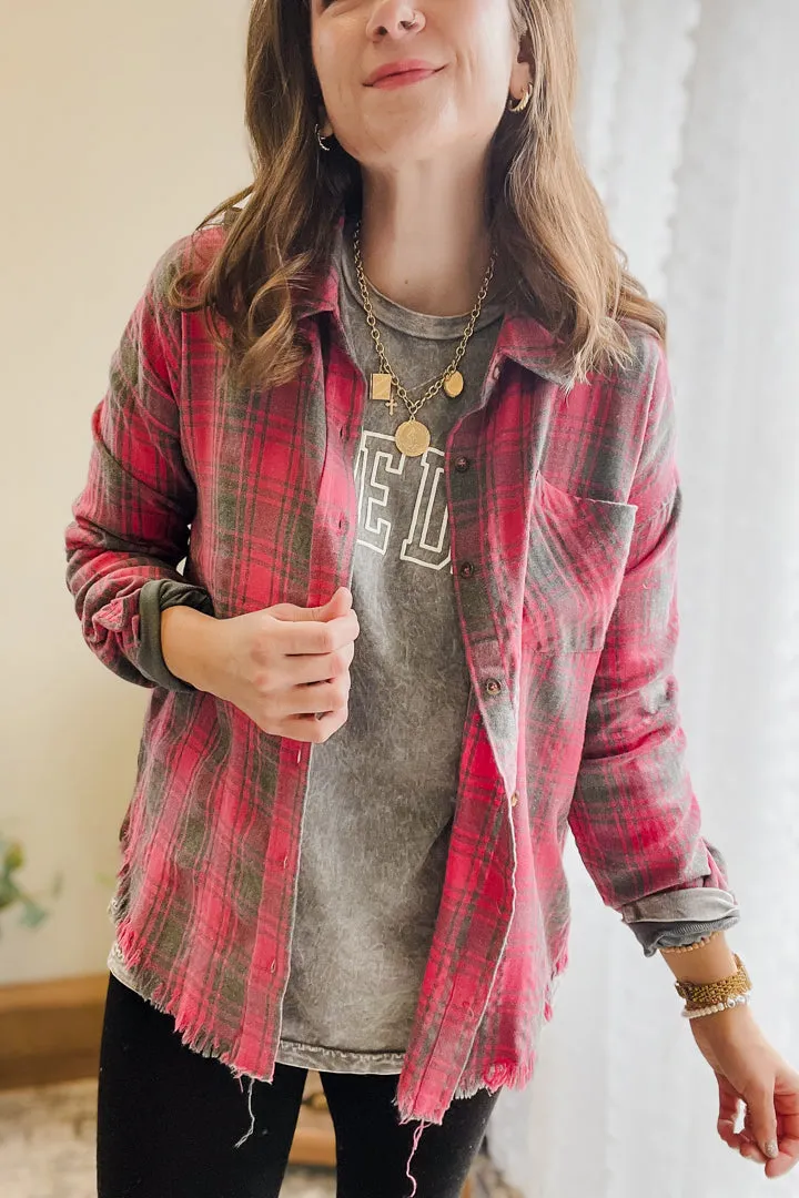 Oversized Plaid Top