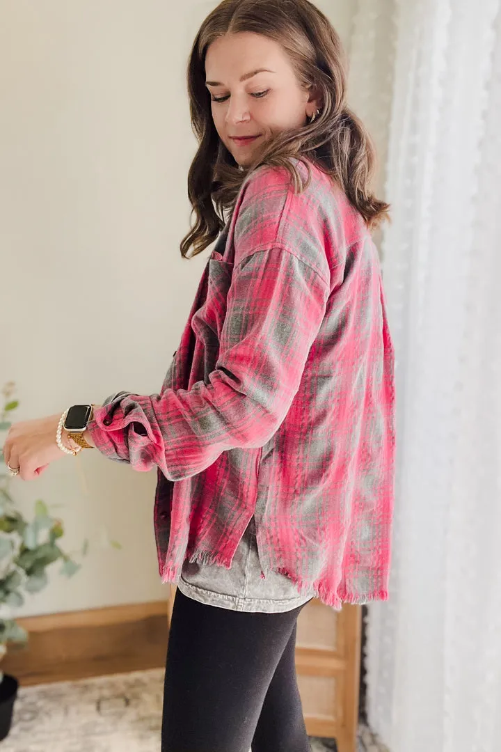 Oversized Plaid Top