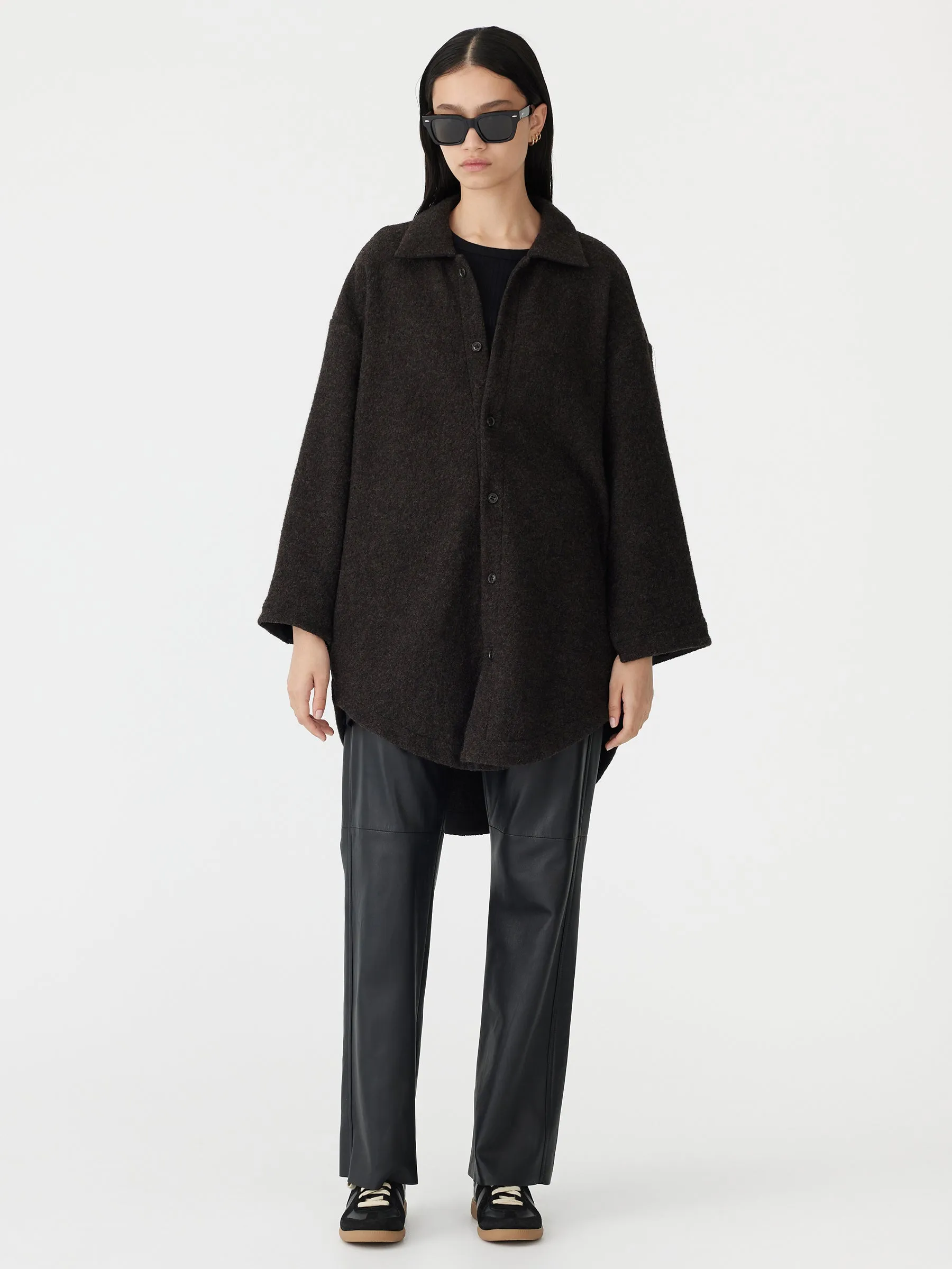 oversized woollen shirt