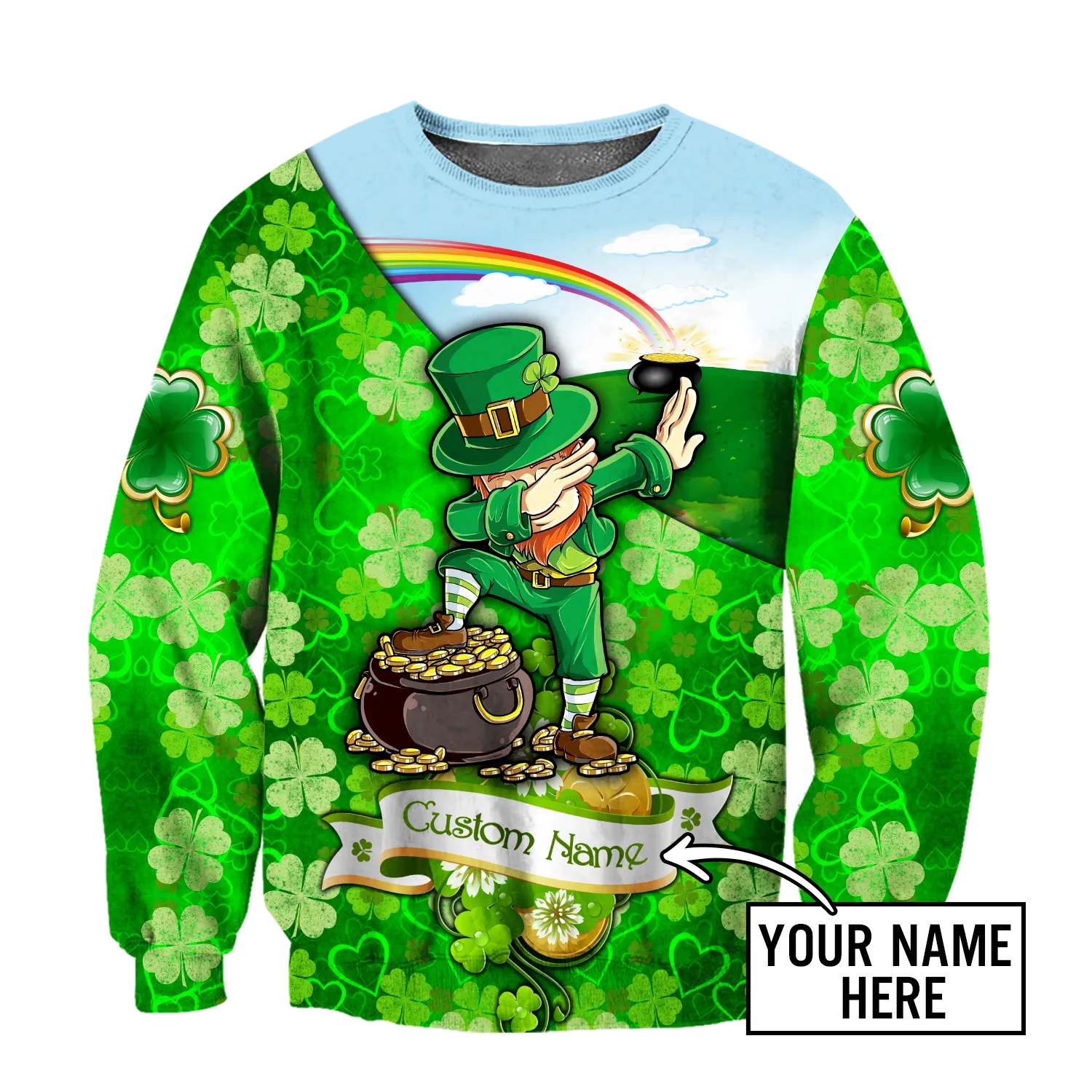 Personalized Happy St. Patrick's Day Shirt, Irish Man Funny With Shamrock Lucky Shirt