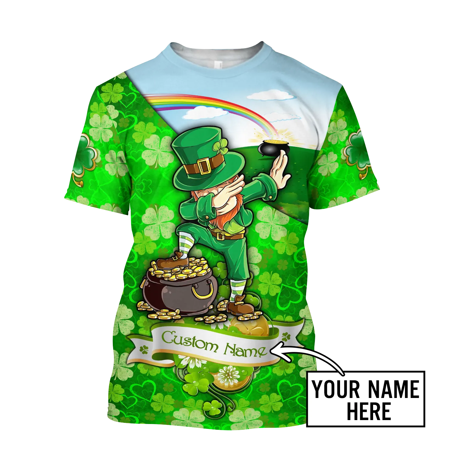 Personalized Happy St. Patrick's Day Shirt, Irish Man Funny With Shamrock Lucky Shirt