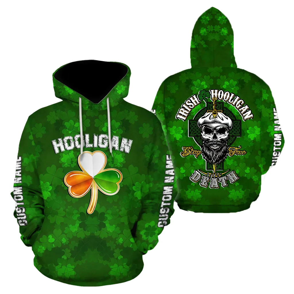 Personalized Hooligan Irish St Patrick Day Unisex Shirt, Irish Hooligan Stay True Till Death Hoodie For Men