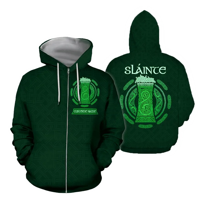 Personalized Irish Saint Patrick's Day 3D Printed Slante Drink Beer Shirt