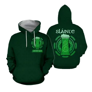 Personalized Irish Saint Patrick's Day 3D Printed Slante Drink Beer Shirt