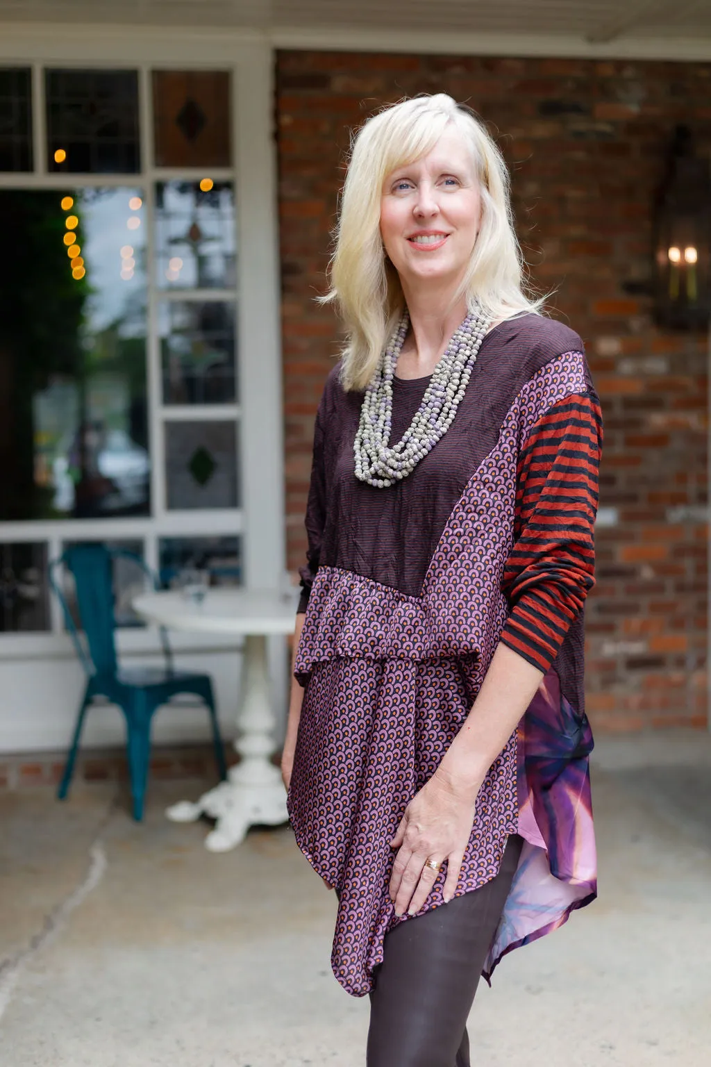 Plum Print Top