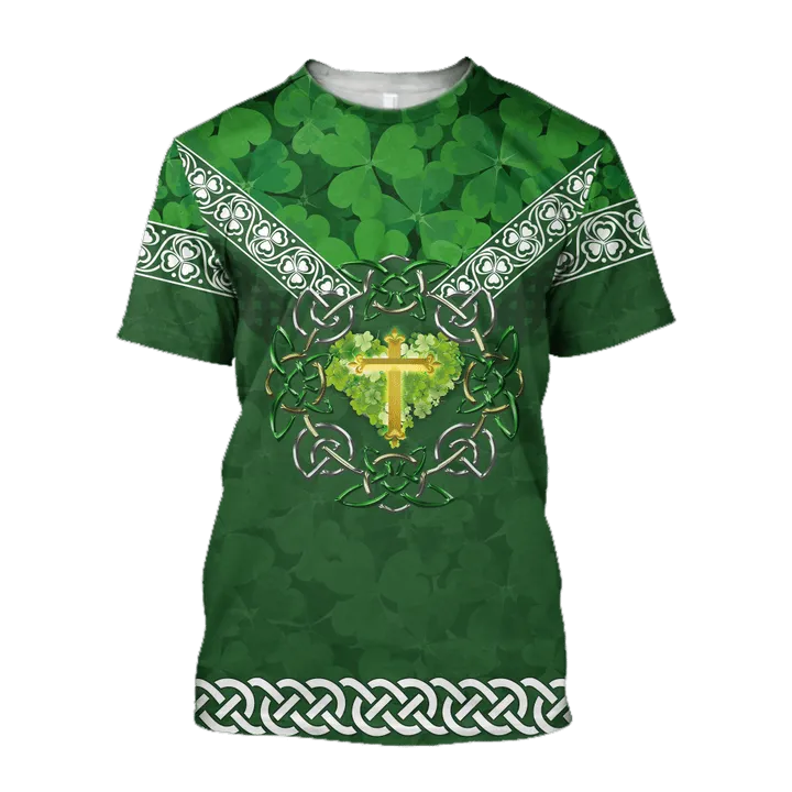 Premium Christian Jesus Easter St Patrick's Day 3D All Over Printed Unisex Shirts Hoodie