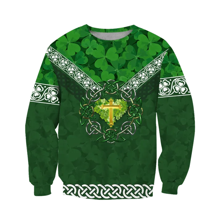 Premium Christian Jesus Easter St Patrick's Day 3D All Over Printed Unisex Shirts Hoodie