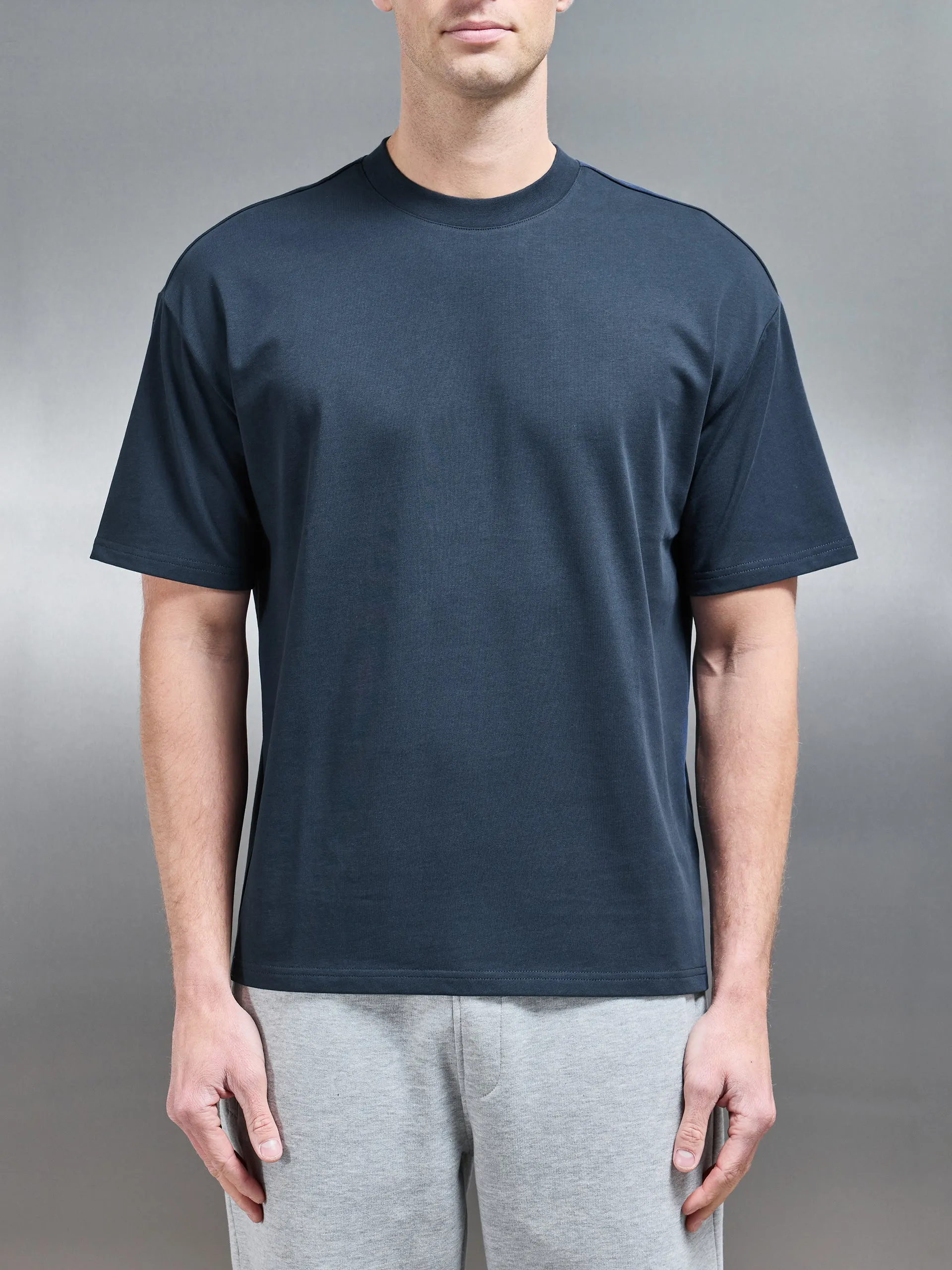 Relaxed Fit Cotton T-Shirt in Navy