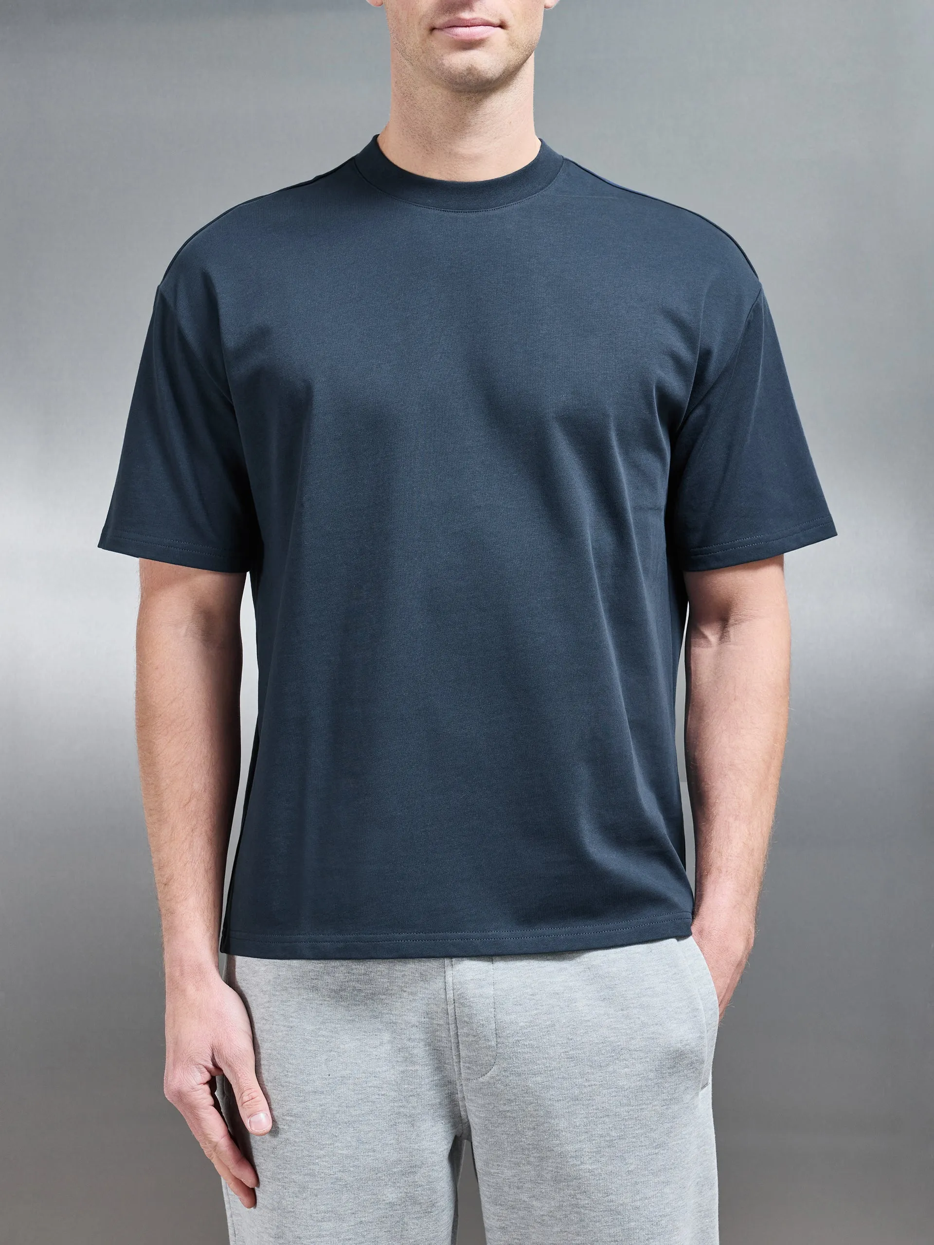 Relaxed Fit Cotton T-Shirt in Navy