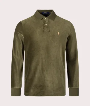 Relaxed Fit Long Sleeve Cord Polo Shirt