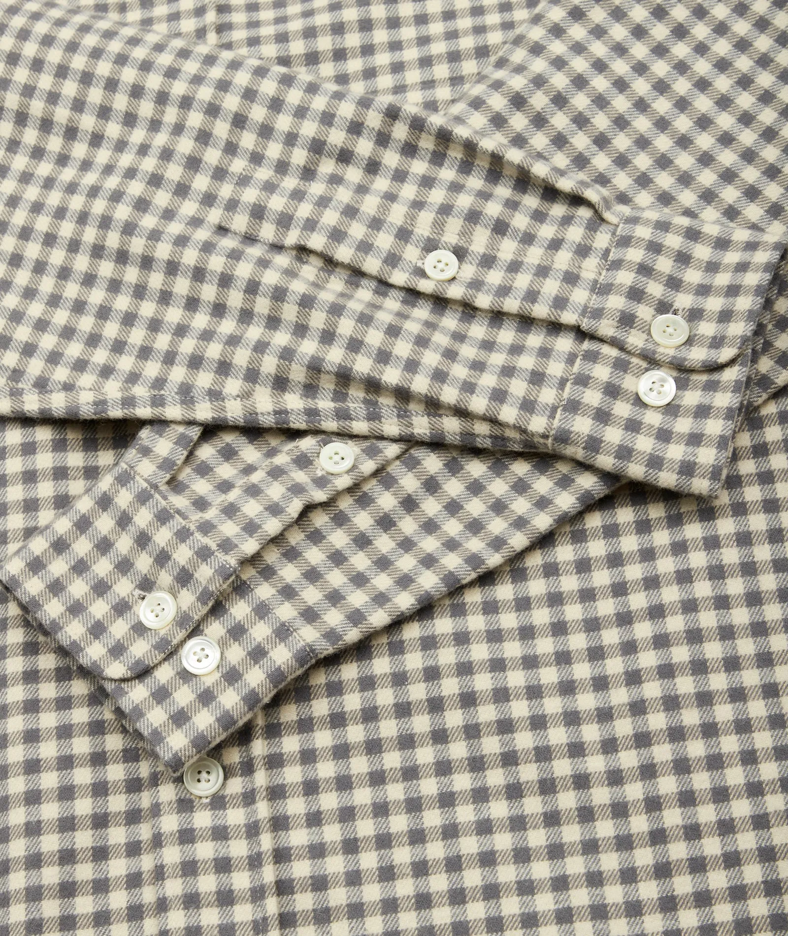 Relaxed Long Sleeved Shirt - Grey/Beige Check