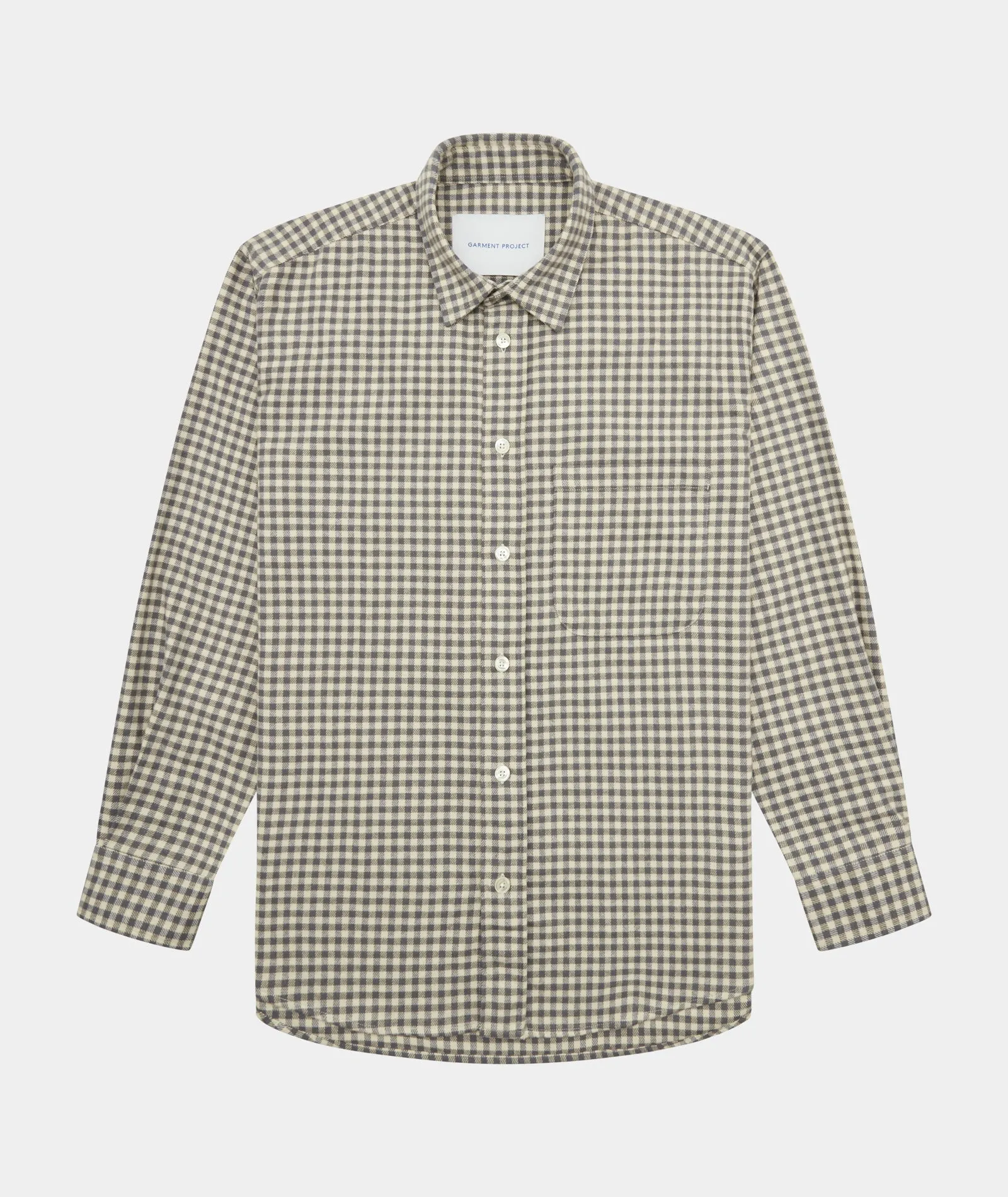 Relaxed Long Sleeved Shirt - Grey/Beige Check