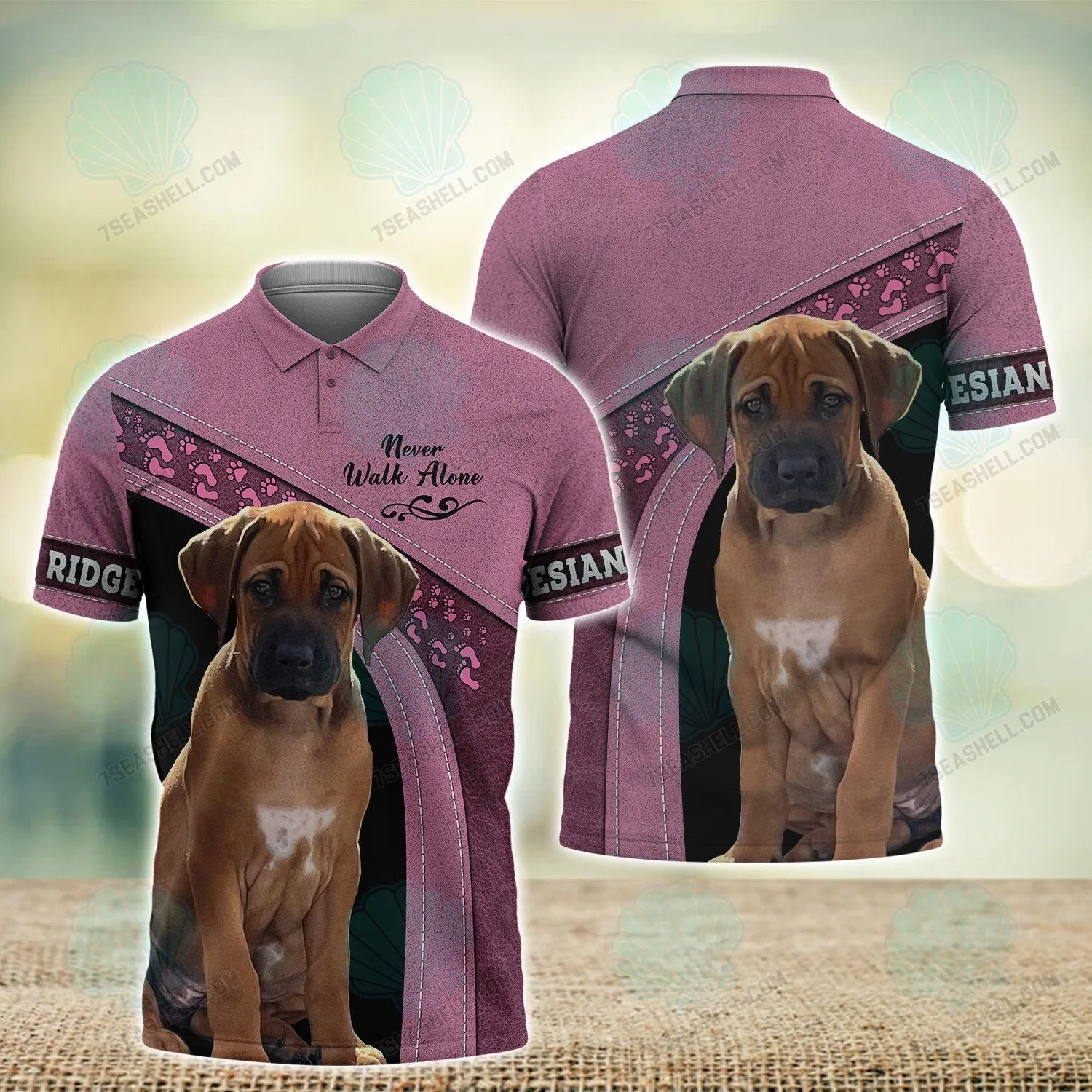 Rhodesian Ridgeback Love Pink Never Walk Alone 3D Full Print Christmas Shirts