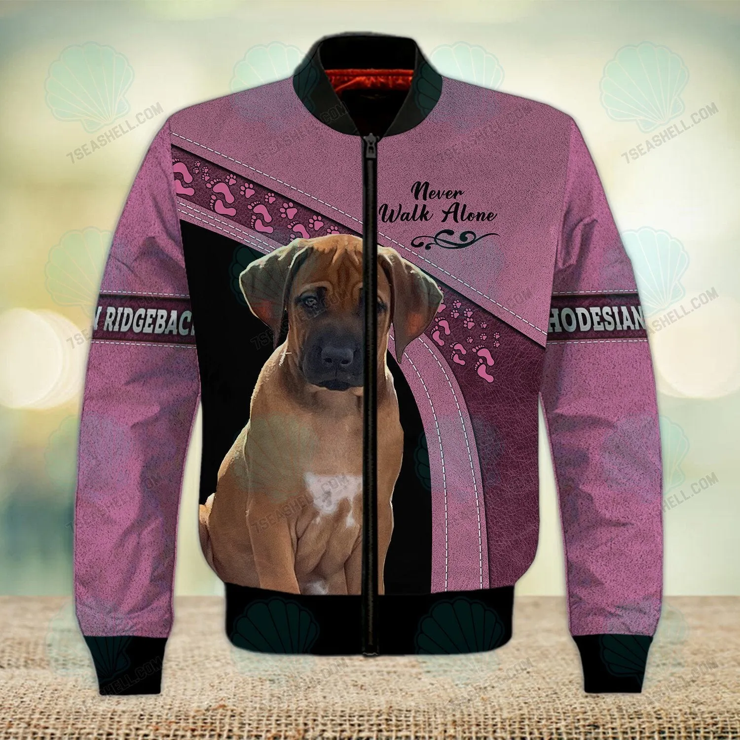 Rhodesian Ridgeback Love Pink Never Walk Alone 3D Full Print Christmas Shirts