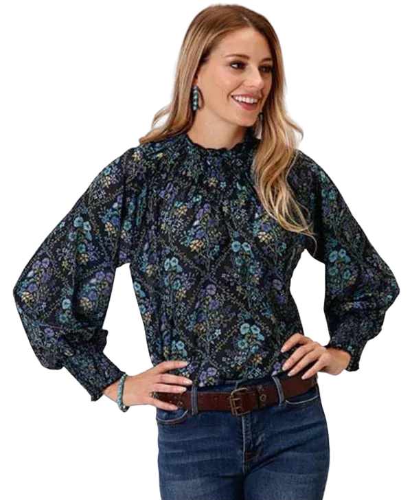 Roper Women’s Floral Blue Shirt