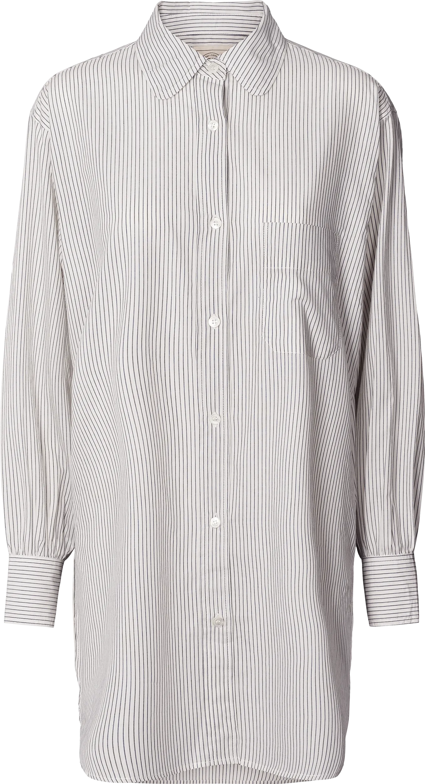 Rosa Shirt Cotton Poplin - Denim Blue Stripe