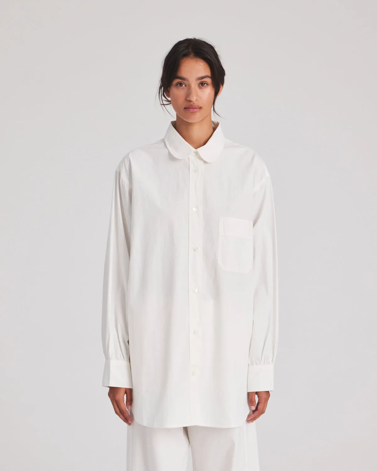 Rosa Shirt Poplin GOTS 243975 - Whisper White