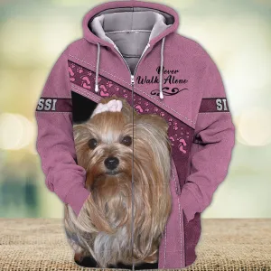 SISSI Love Never Walk Alone Love Pink 3D Full Print Shirts, Shirt For Dog Lovers, Dog Memorial Gifts for loss of Dog