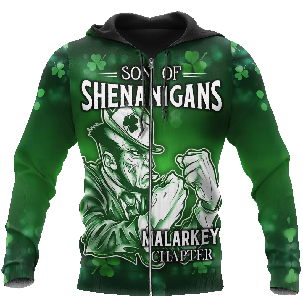 Son Of Shenanigans 3D All Over Printed Shirt, Malarkey Chapter Shamrock St. Patrick Day Shirt