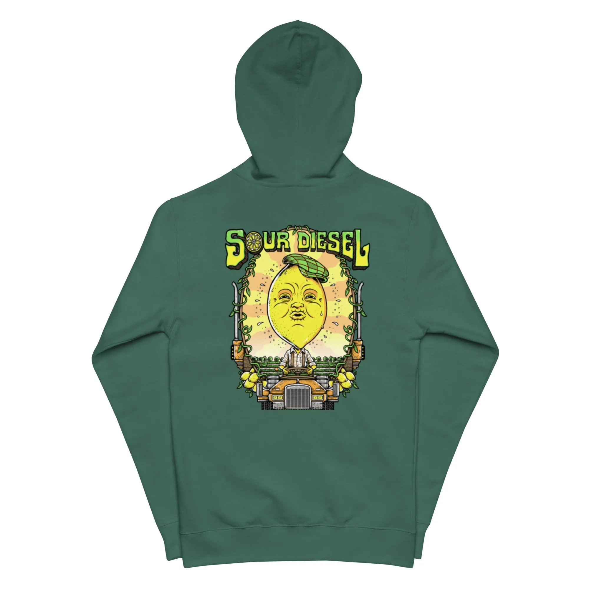 Sour Diesel Unisex fleece zip up hoodie