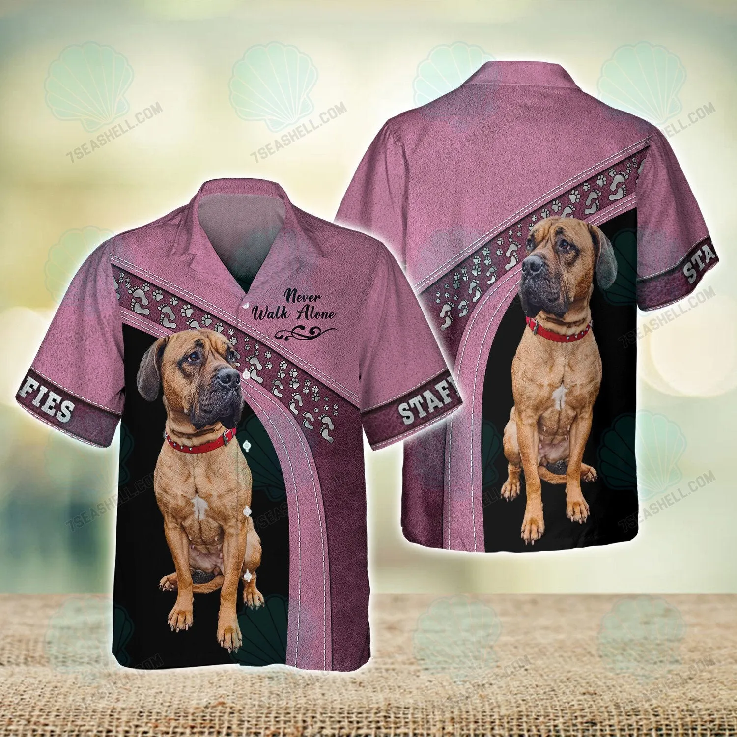 Staffies Love Never Walk Alone Love 3D Full Print Shirts, Christmas Dog Memorial Gifts for loss of Dog