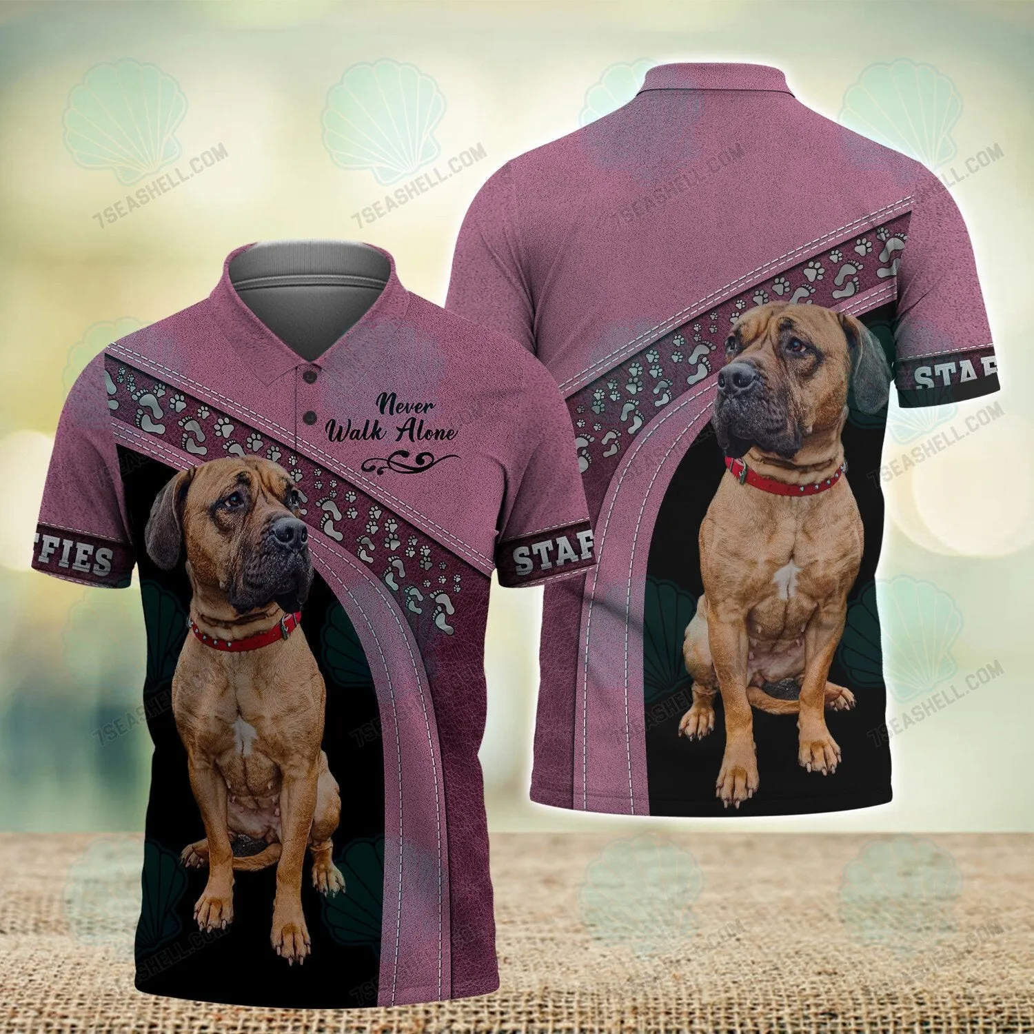 Staffies Love Never Walk Alone Love 3D Full Print Shirts, Christmas Dog Memorial Gifts for loss of Dog