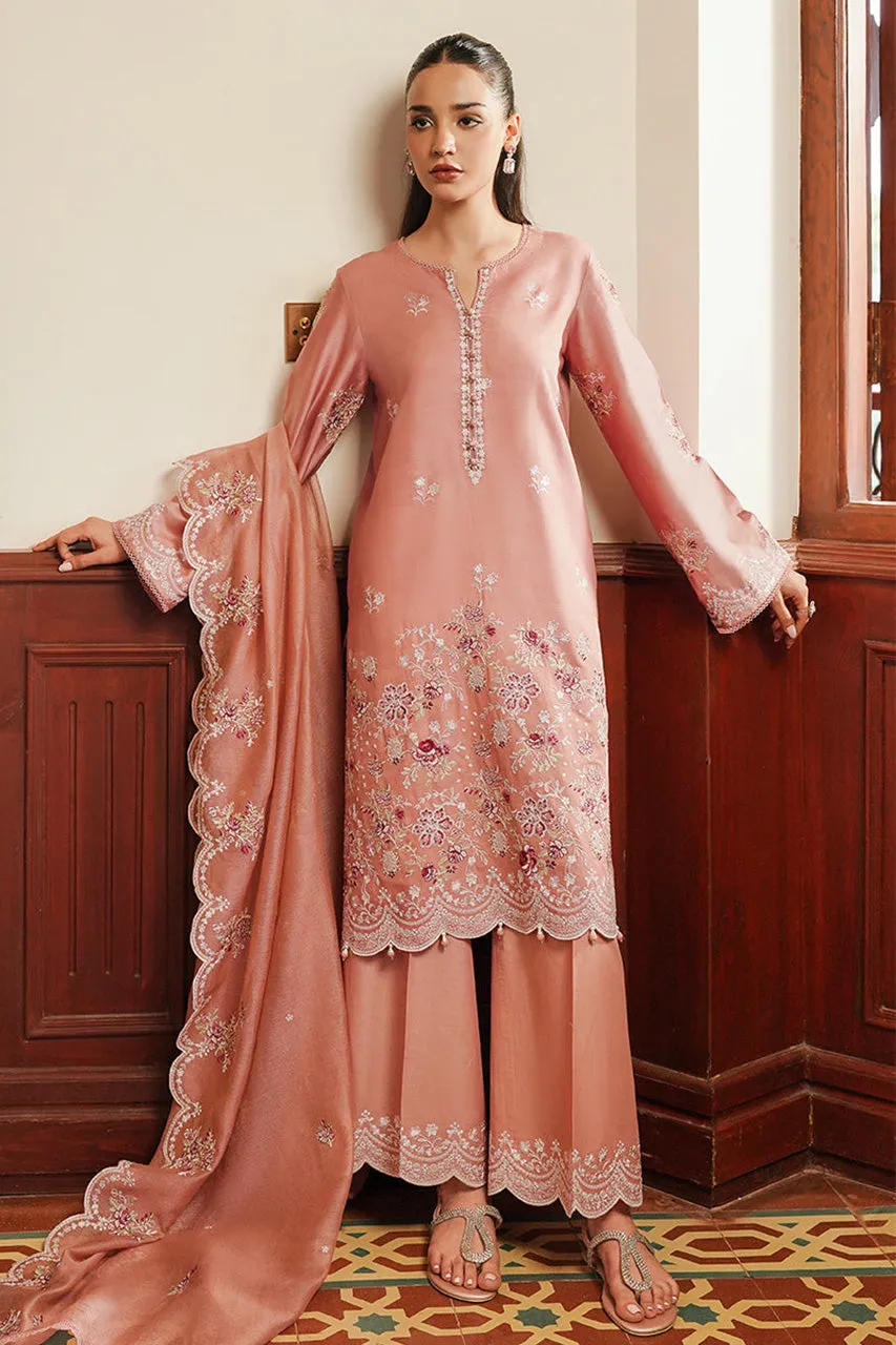 STAIN DE LUXE'24-MYSTIC PINK-3PC SATIN EMBROIDERED SUIT