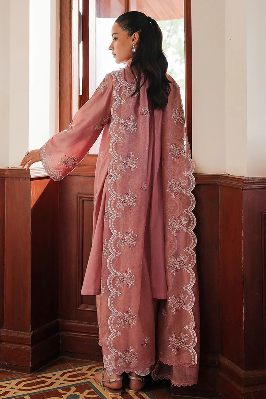 STAIN DE LUXE'24-MYSTIC PINK-3PC SATIN EMBROIDERED SUIT