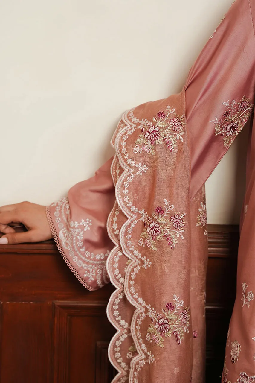 STAIN DE LUXE'24-MYSTIC PINK-3PC SATIN EMBROIDERED SUIT