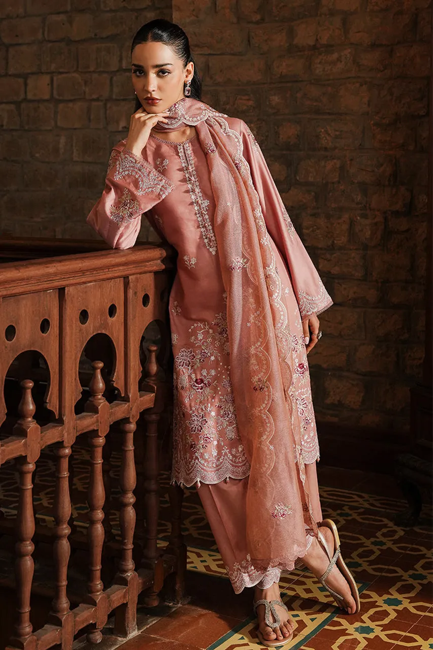 STAIN DE LUXE'24-MYSTIC PINK-3PC SATIN EMBROIDERED SUIT