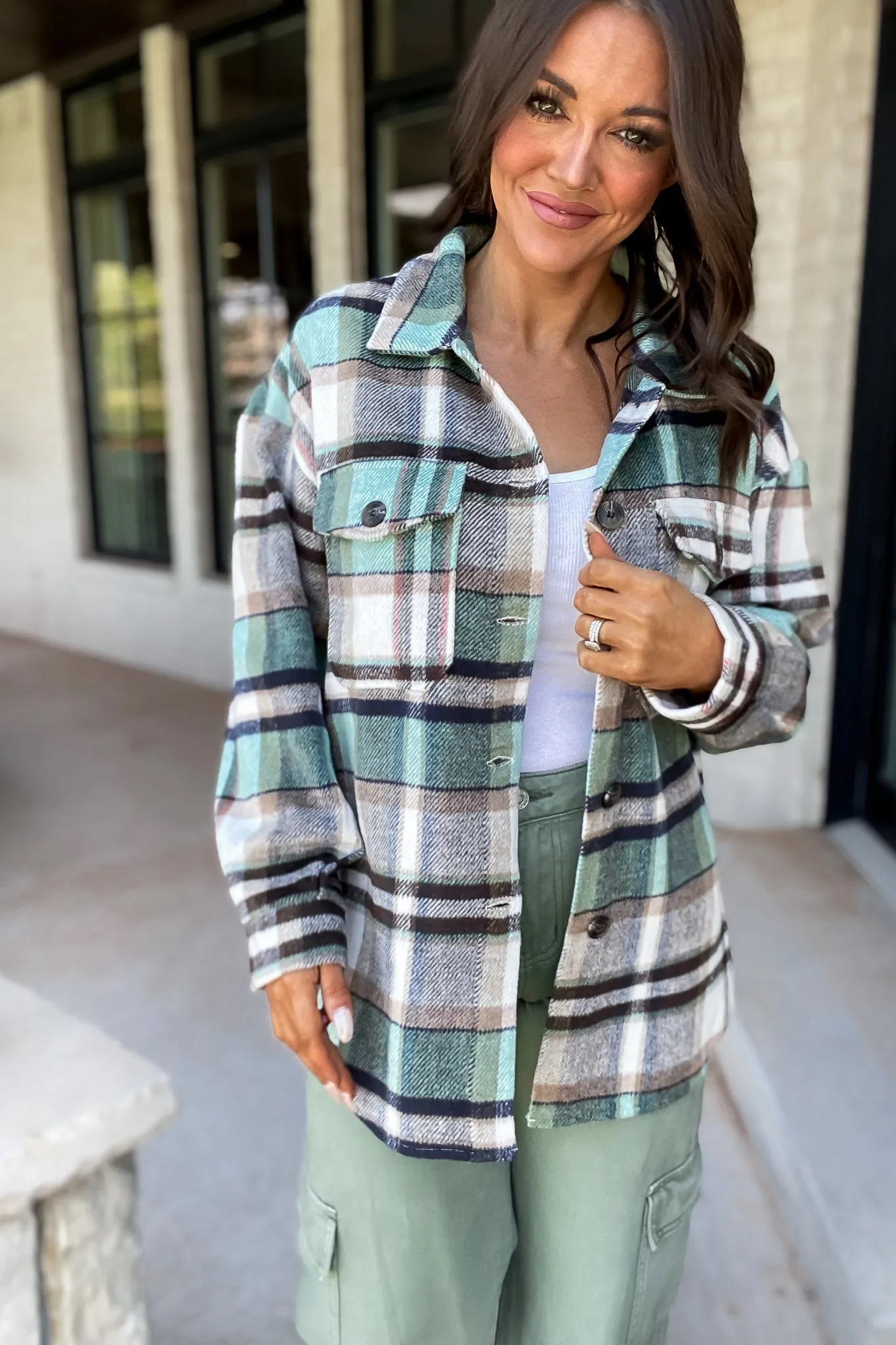 Sweet Comfort Plaid Pattern Shacket