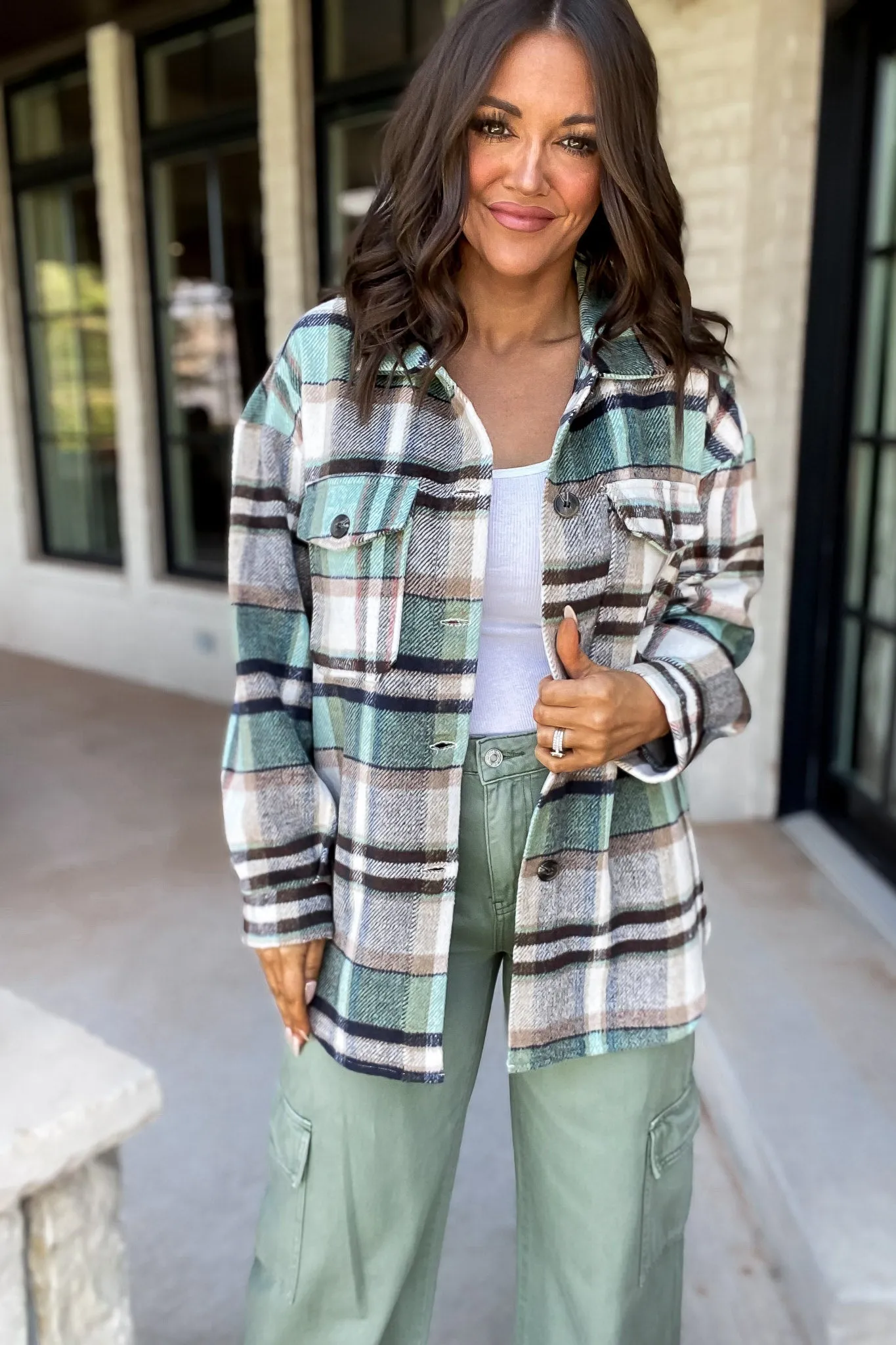 Sweet Comfort Plaid Pattern Shacket