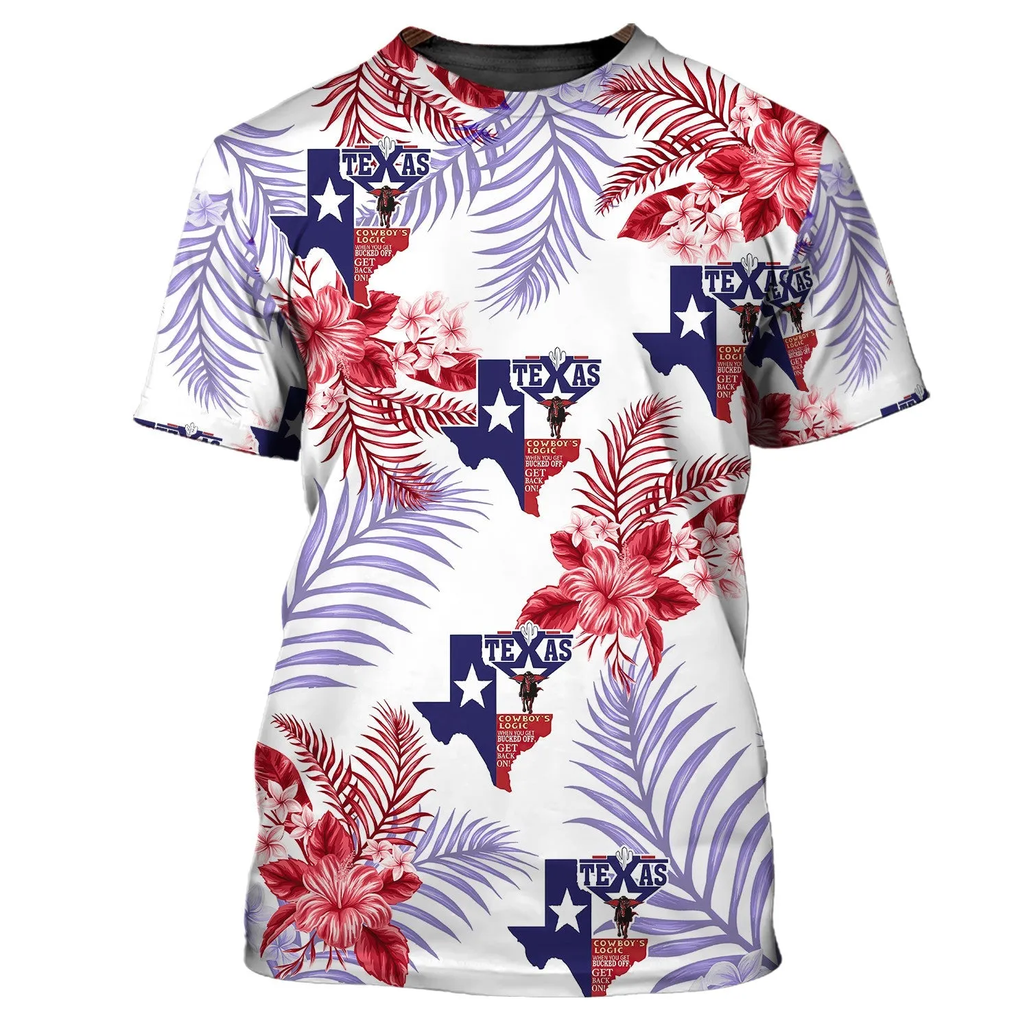 Texas Flag Flower Pattern 3D Full Print Shirt, Perfect Christmas Shirt for Texas Lovers