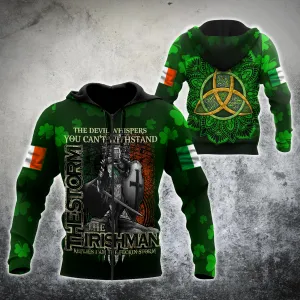 The Irishman The Storm Shirt, 3D All Over Print Pattern Shamrock, St Patrick's Day Shirt