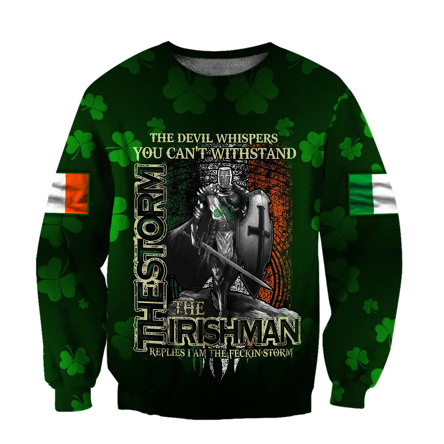 The Irishman The Storm Shirt, 3D All Over Print Pattern Shamrock, St Patrick's Day Shirt