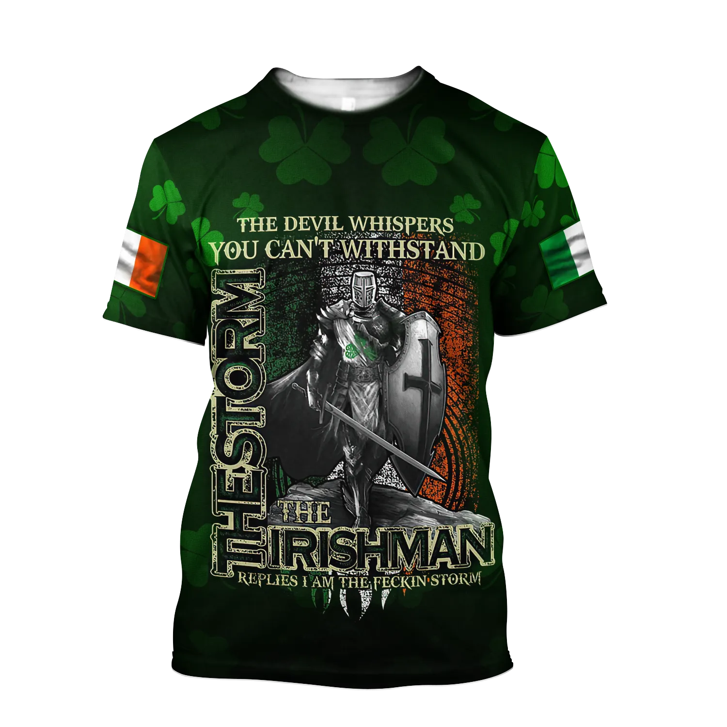 The Irishman The Storm Shirt, 3D All Over Print Pattern Shamrock, St Patrick's Day Shirt