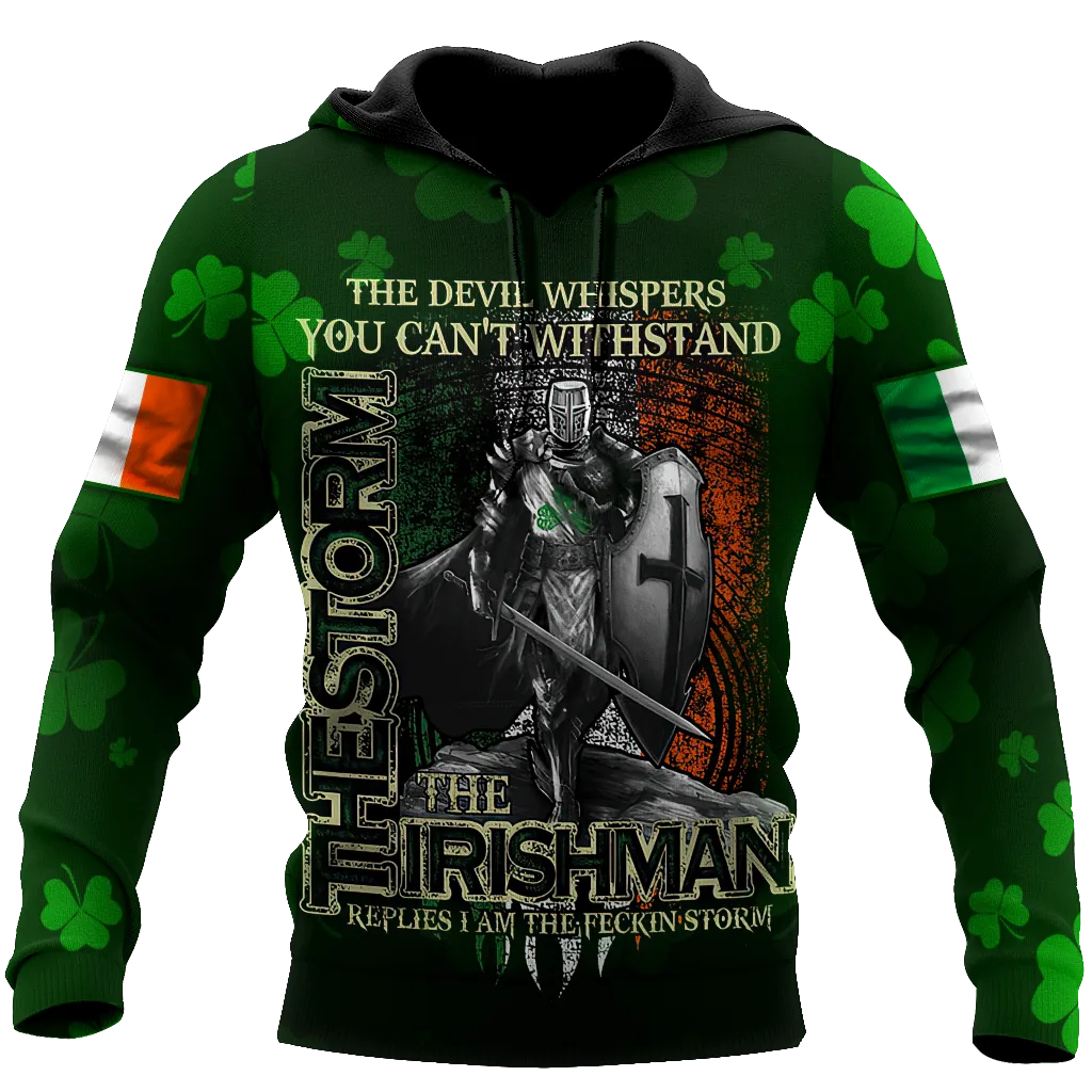 The Irishman The Storm Shirt, 3D All Over Print Pattern Shamrock, St Patrick's Day Shirt