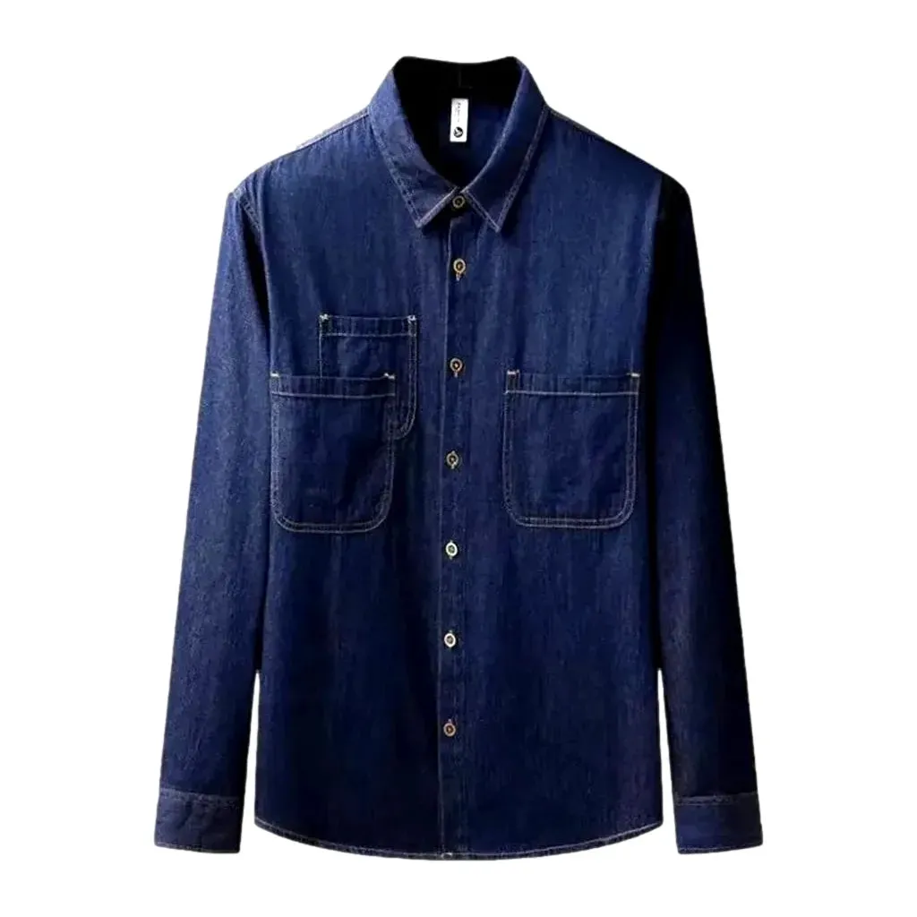 Versatile work men's jeans shirt