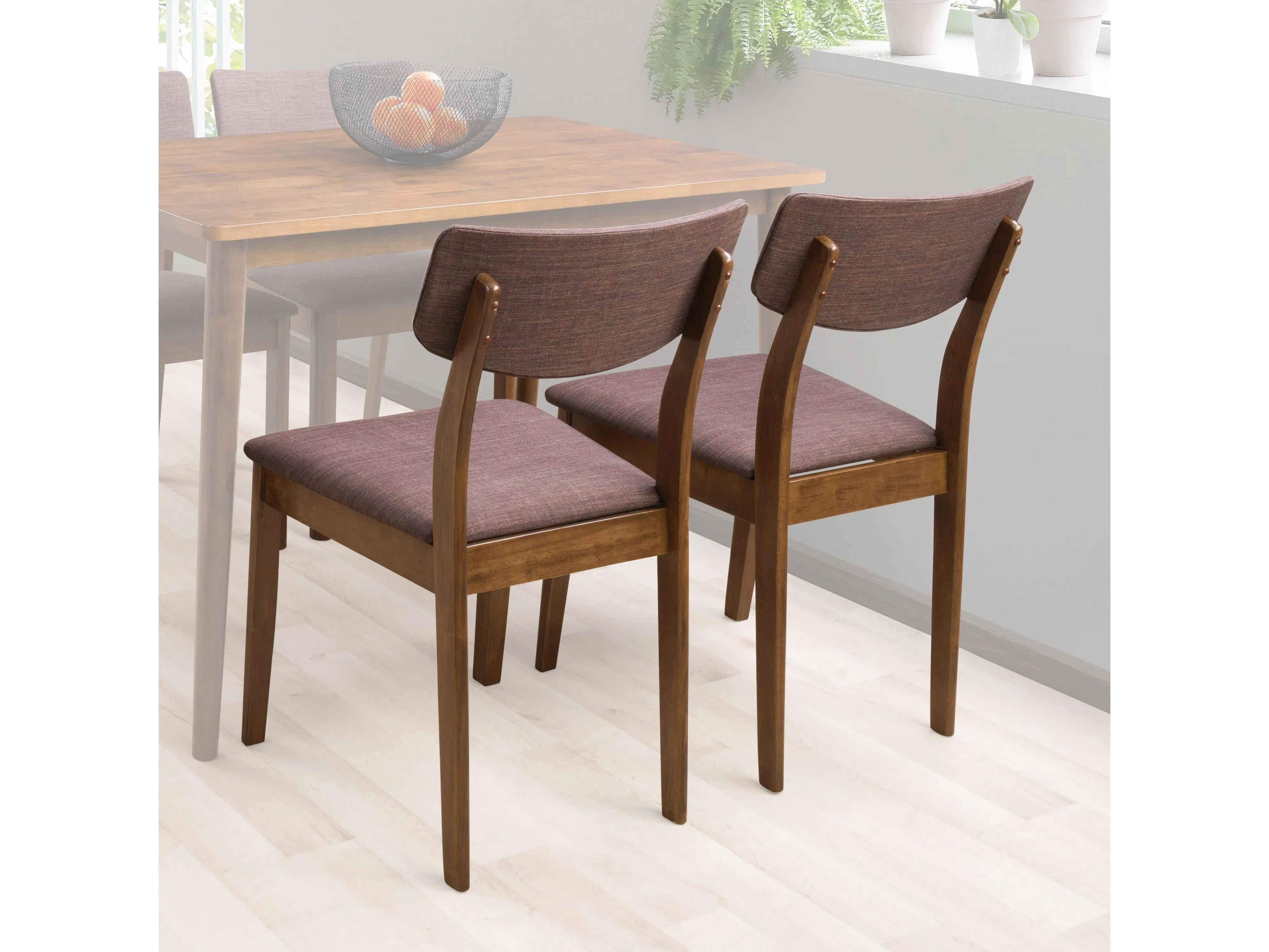 Walnut Dining Chairs, Set of 2