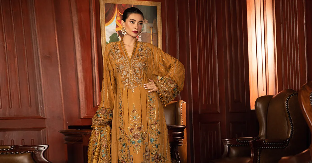 Winter Luxe'24 - 3 Piece Unstitched Embroidered Twill Linen Suit | DL-1207