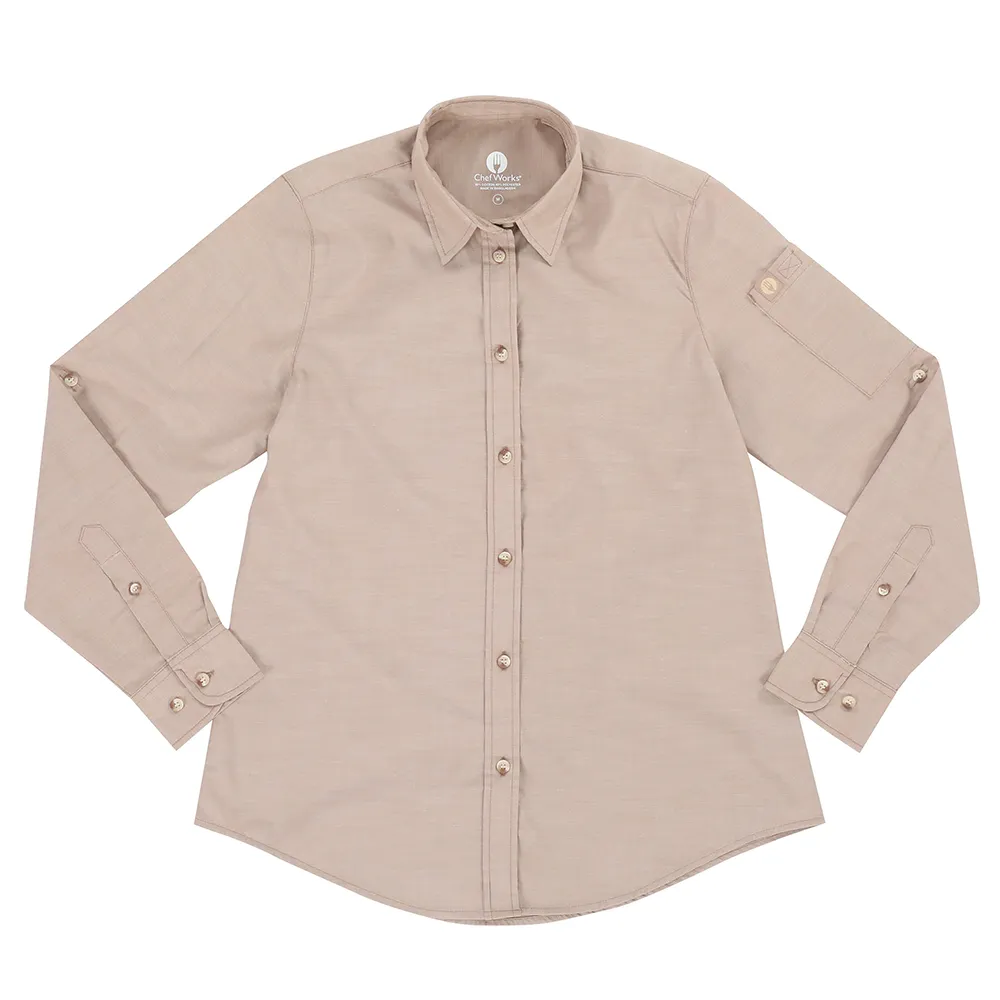 WOMEN CHAMBRAY SHIRT - Ecru